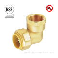 NSF Brass Push Fit Fnpt Elbow Connect Lead Free Coupling